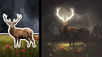 Glowing Deer Photo Manipulation Effect Photoshop Tutorial