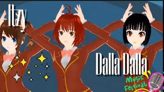 [MMD] Dalla dalla Itzy arisa, tina and fumie Sakura school simulator