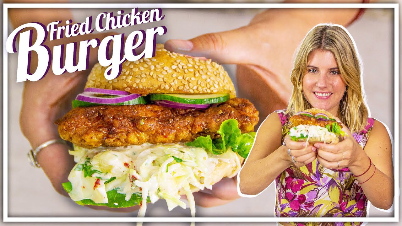Fried Chicken Burger Buttermilk Chicken mit Coleslaw Felicitas Then YouTube