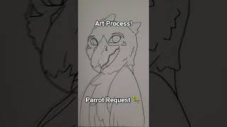 🦜 #art #artist #process #furry #sketch #animal #draw #therian #parrot #fursona #scalie #fyp #lol
