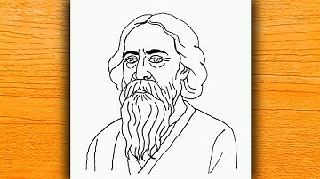 Rabindranath Tagore Out Line Drawing | How To Draw Rabindranath Tagore | Rabindranath Tagore Drawing