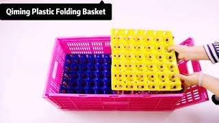 Folding crates for egg transport