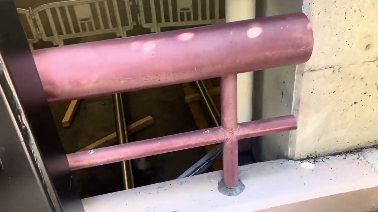 13,243: Oct 24: A view of the elevator equipment at the north garage at South Coast Plaza + danger