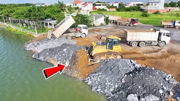 New Action Add 200m To side of lake Build the Road with Dozer pushing rock into deep water