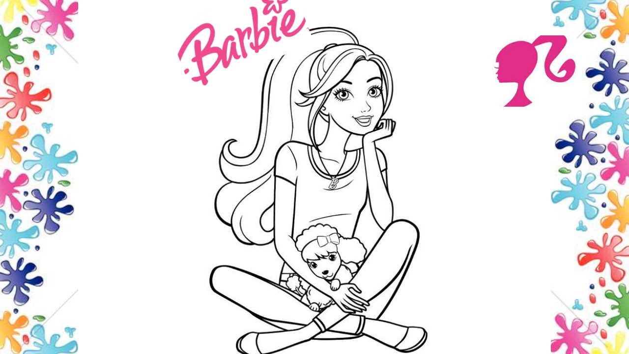 Desenholandia Colorindo Desenho da boneca Barbie Girl Cartoon, Barbie Doll  Fun Videos