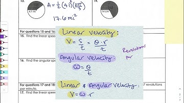 Midterm Review Topic 2: arc length, area of sector, linear and angular speed