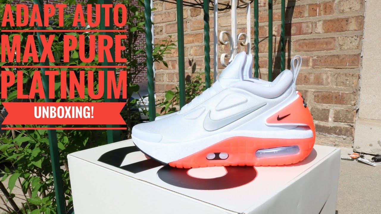 Nike Adapt Auto Max INFARED UNBOXING REVIEW & ON FEET (Pure Platinum)