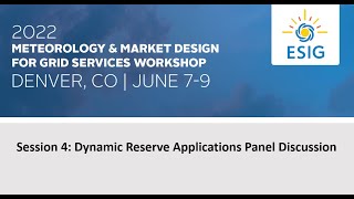 2022 Meteorology & Market Design Workshop: Session 4: Dynamic Reserve Applications Panel Discussion