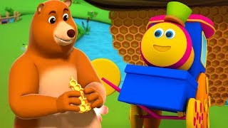 bob kereta api | beruang pergi | Bear Went Over The Mountain | Kids Songs With Bob Train