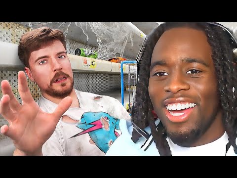 Kai Cenat Reacts To Mrbeast 10,000 Every Day You Survive In Grocery Store!