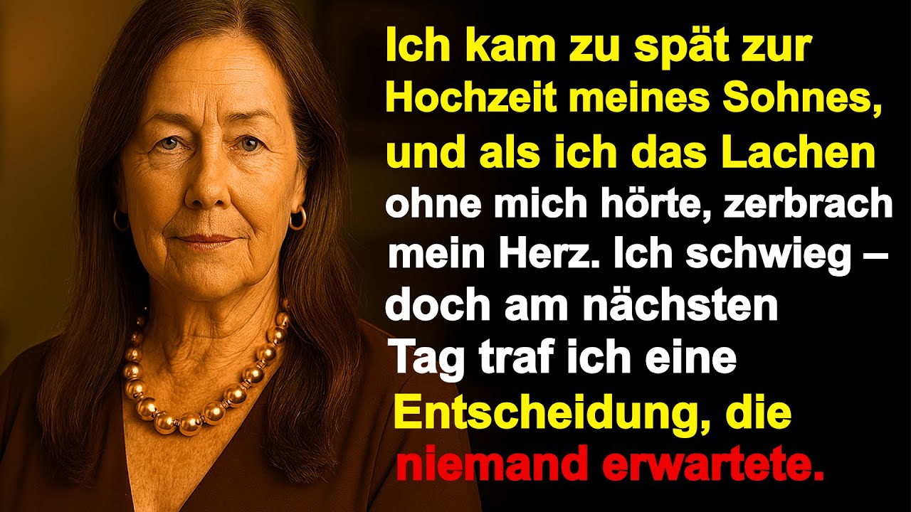 Ich kam zu spät zur Hochzeit meines Sohnes und der Klang ihrer Freude ohne mich zerriss mir das Herz