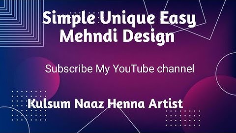 Simple Unique Mehndi Design tutorial 2025#mehndi #hennaart #hennadesign p#mehndidesign #artistmehndi