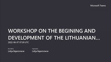 WORKSHOP ON THE BEGINING AND DEVELOPMENT OF THE LITHUANIAN DMO: CHALLENGIES AND OPPORTUNITIES
