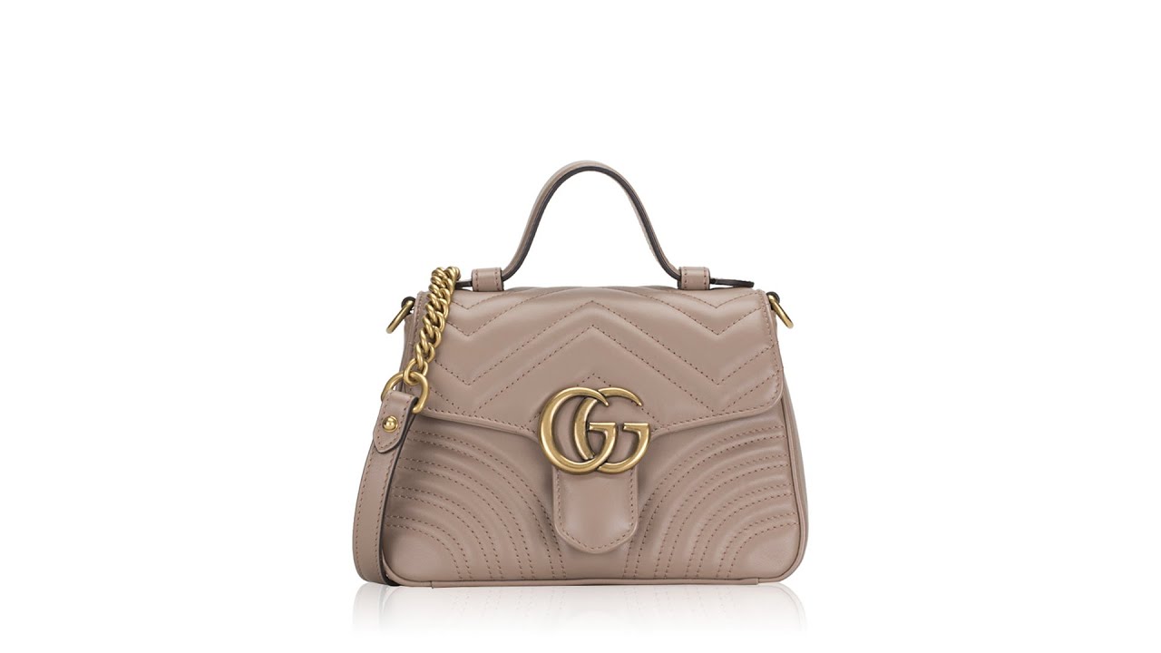 Gucci GG Marmont Matelasse Mini Top Handle Shoulder Bag Porcelain ...