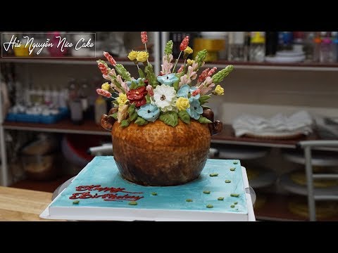 Bánh Sinh Nhật Tạo Hình Bình Hoa Sang Chảnh - How To Make Vase of Flowers | Foci