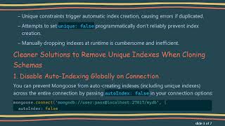 How to Clone a Mongoose Schema and Remove All unique Constraints and Indexes