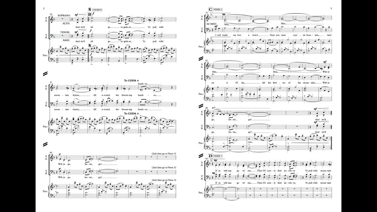 TENOR - Wild Mountain Thyme - SATB choir and piano (arr. Senior) TENOR - Wild Mountain Thyme - SATB choir and piano (arr. Senior)