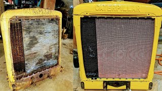 Caterpillar D4 radiator rebuild