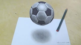 How to Draw Soccer Football - Drawing 3d Floating Soccer Ball - Vamos image