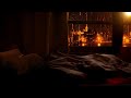 24/7 Cozy Bedroom Ambience - Rain on the Windows of the Rainy Night View of the City