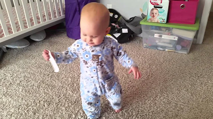 Chloe walking on her first birthday.