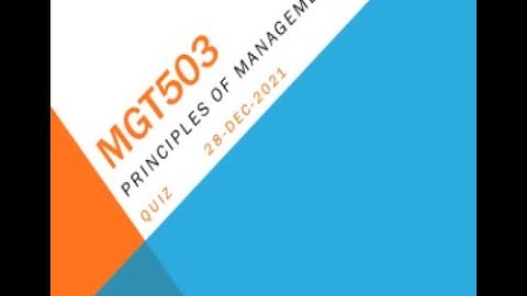 MGT503 Principles of Management Quiz No 2 Solution