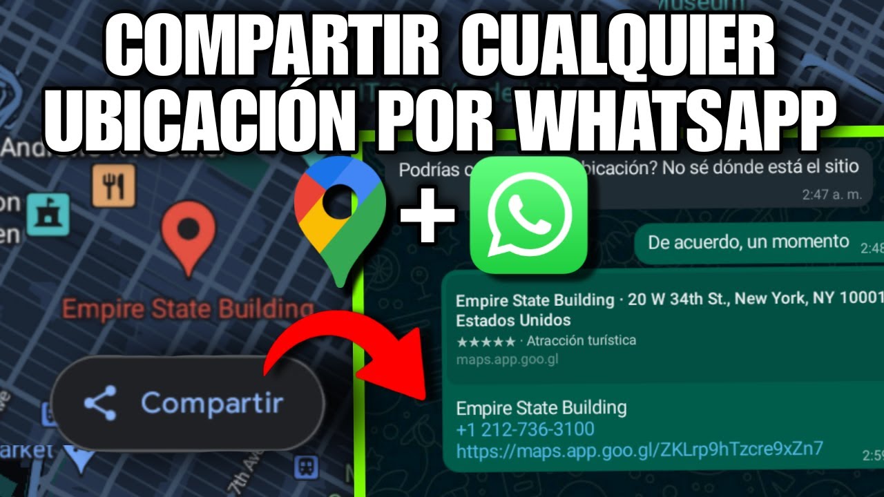 📌 Cómo COMPARTIR una UBICACIÓN de GOOGLE MAPS por WhatsApp (2023)