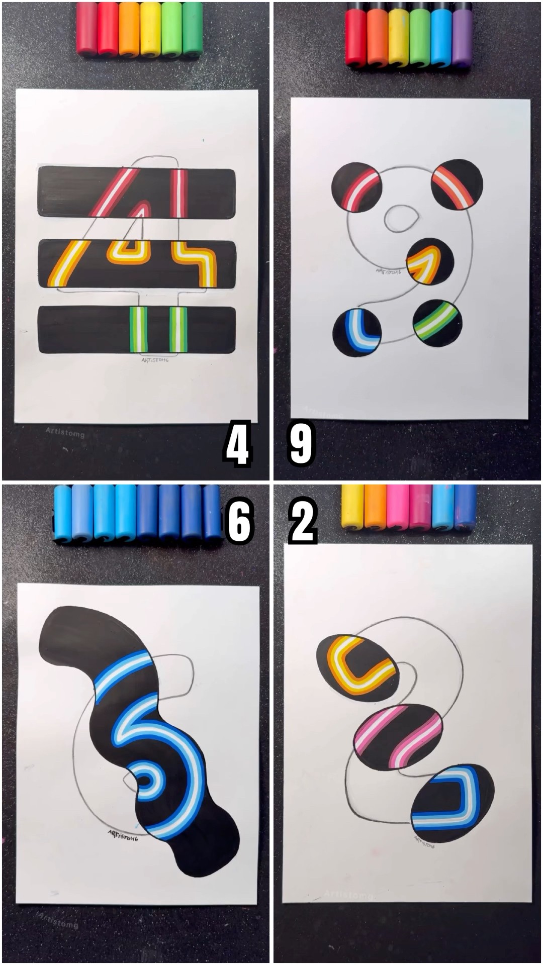 Numbers with Glow Technique! ?✨? || What’s your fav?! ? #visualart