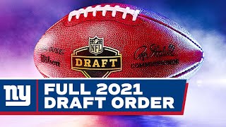 Giants Full Draft Order is Set | New York Giants