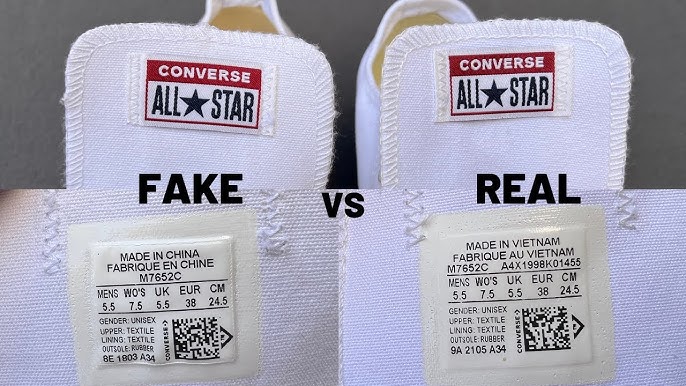 REAL VS. FAKE CONVERSE ALL STAR LOW SNEAKERS COMPARISON. 