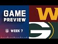 Washington Football Team vs. Green Bay Packers | Week 7 NFL Game Preview