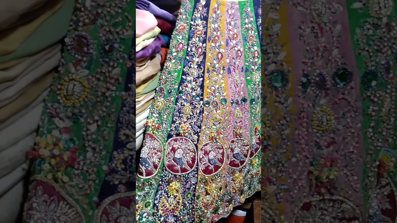 multi color sharara heavy stone work - YouTube