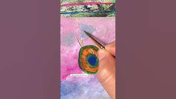 Peacock feather/ #lordkrishna #krishna #painting #simpleart #beginners #artforkids #skypainting