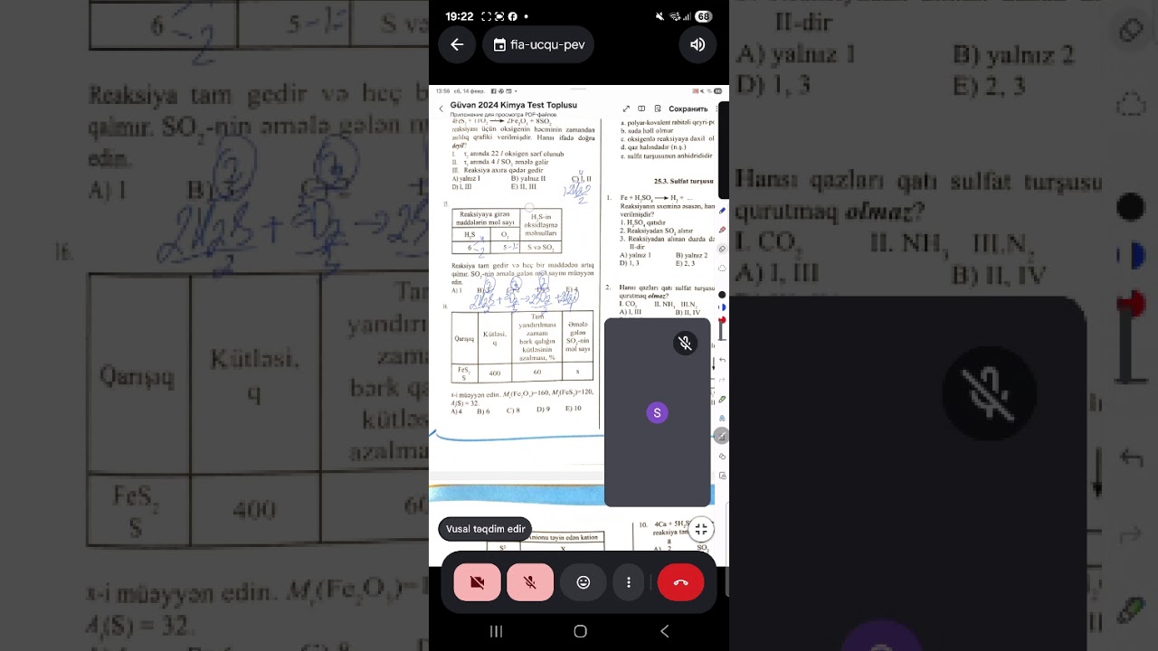 Sual izahları.Kükürd,birləşmələri.Güvən test toplusu 2024.