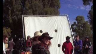 Celebrity MCLEODS DAUGHTERS BEHIND THE SCENES Reg talking to Simmo on set Wealth