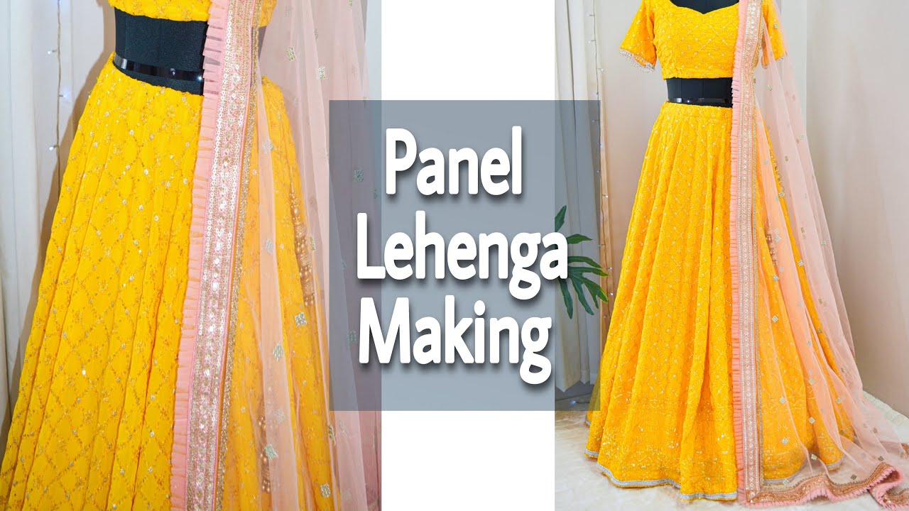 Panel Lehenga Pattern Making, Cutting & Stitching ll Designer Lehenga Ma ll  How to Attach a cancan l 