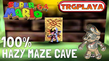 Super Mario 64 Walkthrough 100% - Part 6: Hazy Maze Cave (1080p)
