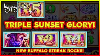 Triple Sunset → MASSIVE 40X MULTIPLIER on NEW Wonder 4 Buffalo - Buffalo Streak Slots! screenshot 5