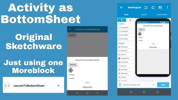 Use Activity as BottomSheet in original sketchware using just one more block