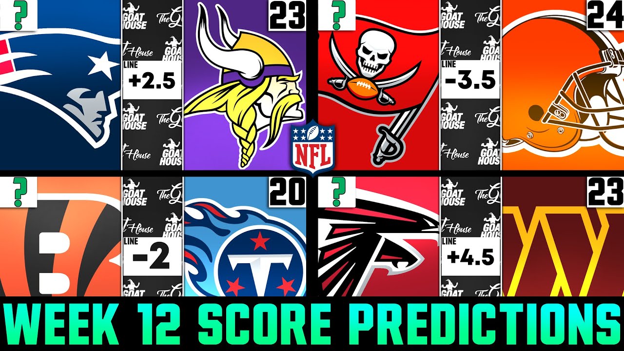 week 12 score predictions