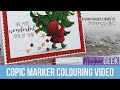 Copic Marker Colouring Bundle Girl with a Tree - Christmas Stamping Bella Rubber Stamp