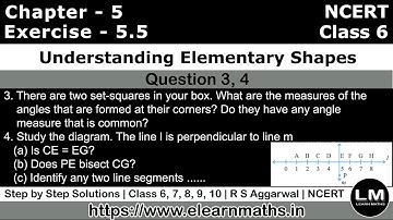 Understanding Elementary Shapes | Class 6 Exercise 5.5 Question 3 - 4 | NCERT | Learn Maths