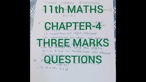 11th STD MATHS CHAPTER-4 THREE MARKS IMPORTANT QUESTIONS