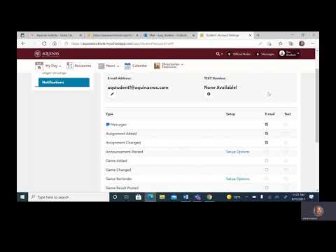 Introduction to Aquinas Student Portal Video 3   Settings