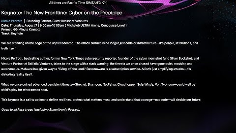 Black Hat USA 2025 Keynote | Nicole Perlroth | The New Frontline: Cyber on the Precipice