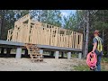 Work Smarter, Not Harder: Raising HEAVY Walls With Pulleys | Building Our Off-Grid House (BY HAND)