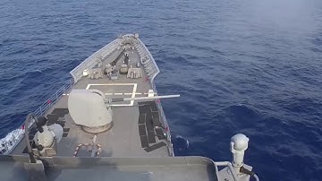 Littoral Combat Ship And Navy Cruiser Live Fire