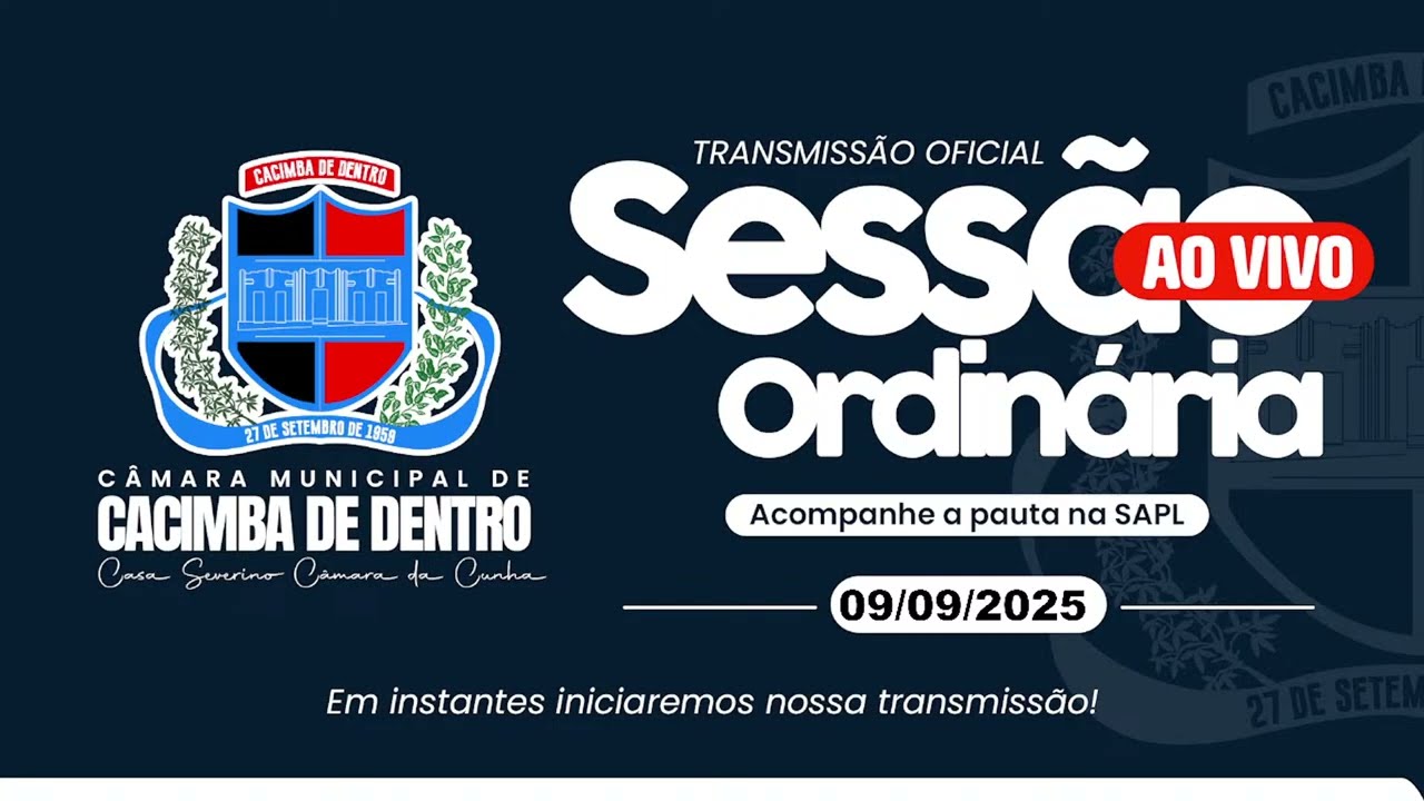 Sessão Ordinária da Câmara Municipal de Cacimba de Dentro-PB, 09/09/2025.