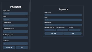How to make a form. payment page using only html and css.