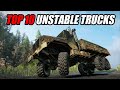 Snowrunner Top 10 most unstable truck | Truck flip compilation